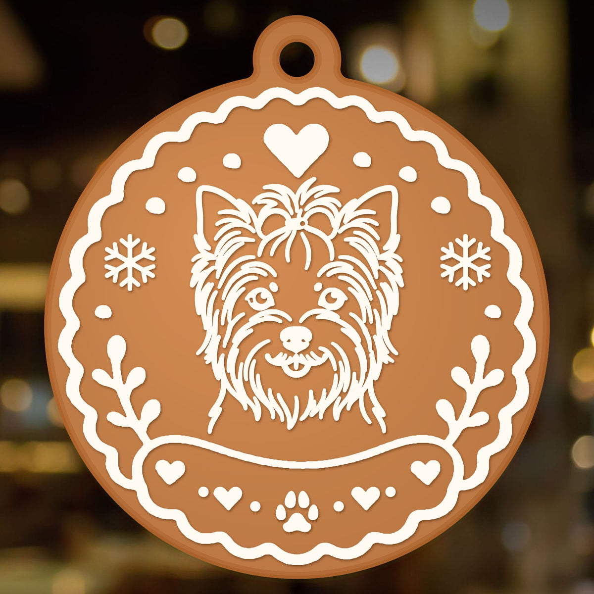 Karácsonyfadísz – Yorkshire terrier, név nélkül