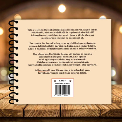 Kutyanapló hátsó borítója a Mancsos Naplók sorozatból.